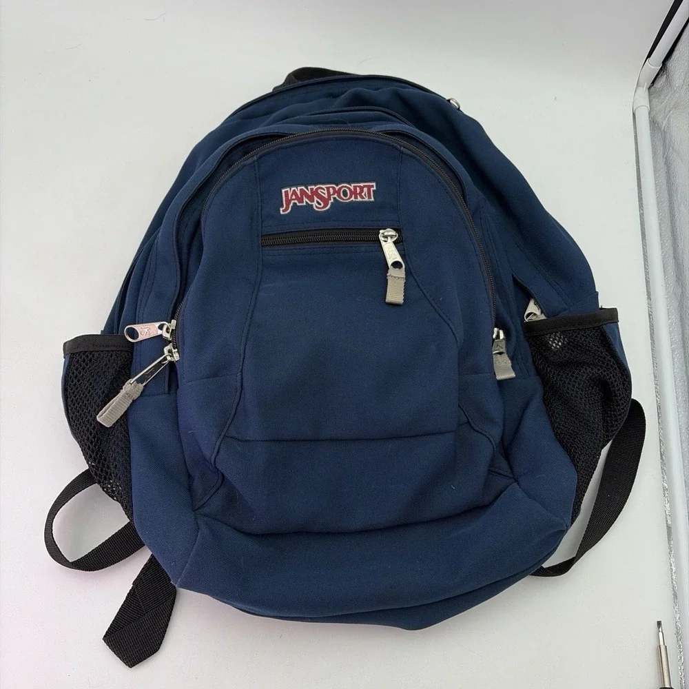 Jansport Big Multi Navy Blue Student Travel Backpack with Pockets